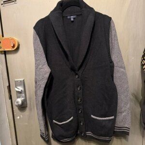 Vintage Color block Raglan Shawl Neck cardigan